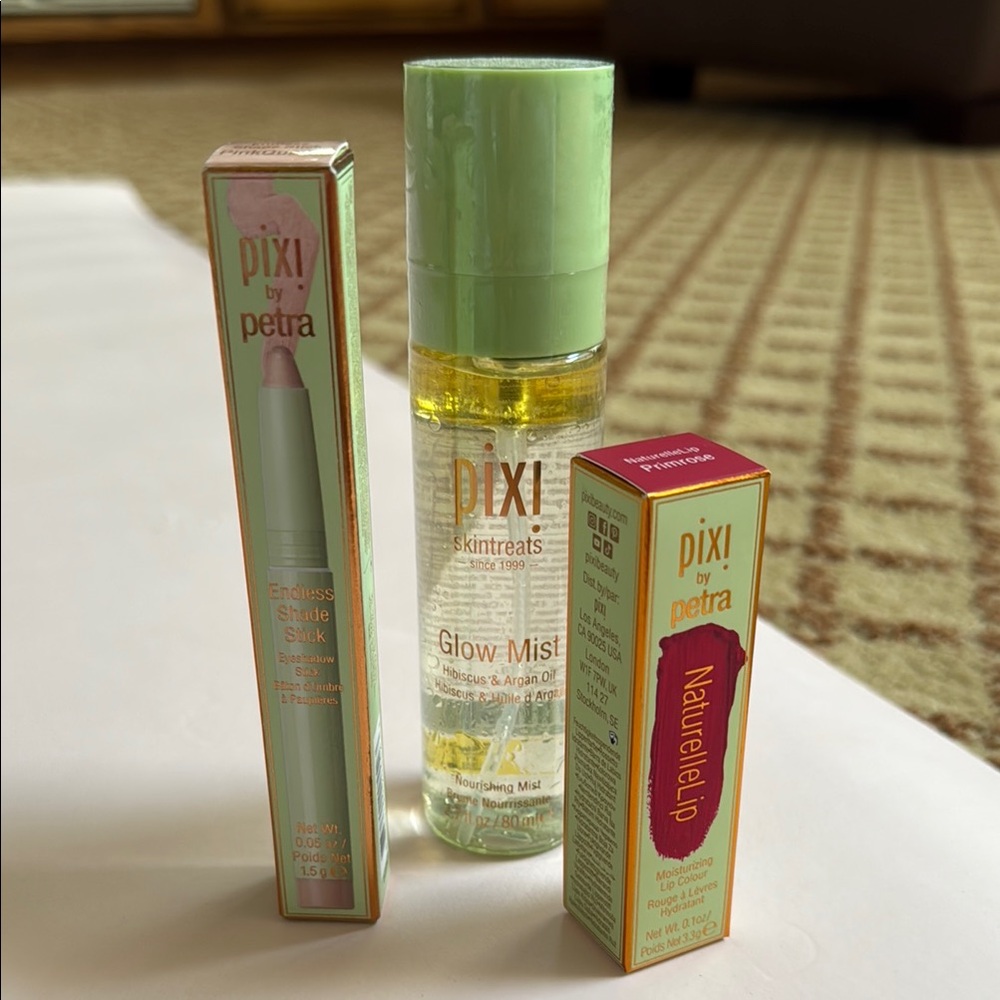 💥HOST PICK💥 NWT Pixi Beauty by Petra Glow Mist, Lip, and Eyeshadow Stick Bundle
